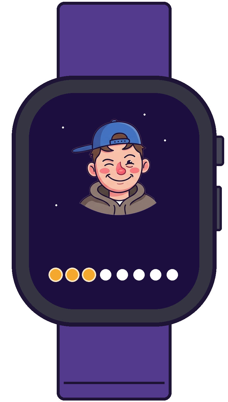 Drunkle Pat on Apple Watch: your buddy's face and the 8 stage dots